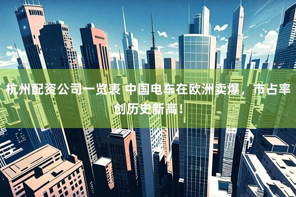 杭州配资公司一览表 中国电车在欧洲卖爆，市占率创历史新高！